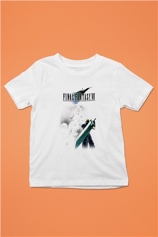 Final Fantasy Beyaz Unisex Çocuk Tişört
