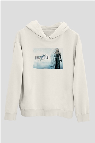 Final Fantasy Beyaz Unisex Hoodie