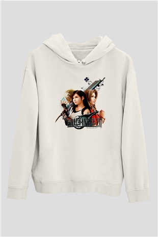 Final Fantasy Beyaz Unisex Hoodie