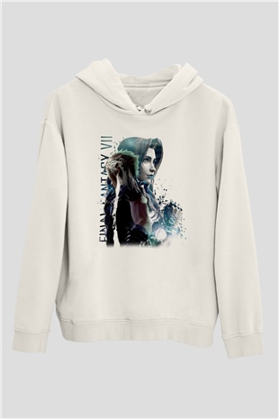 Final Fantasy Beyaz Unisex Hoodie