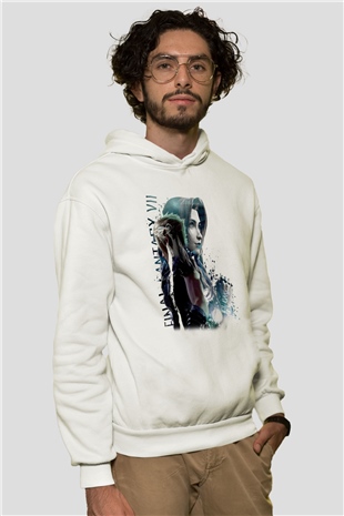 Final Fantasy Beyaz Unisex Hoodie