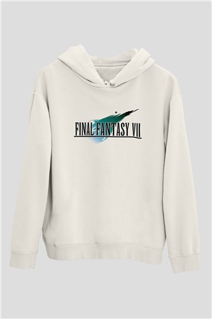 Final Fantasy Beyaz Unisex Hoodie