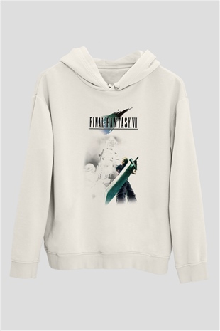 Final Fantasy Beyaz Unisex Hoodie