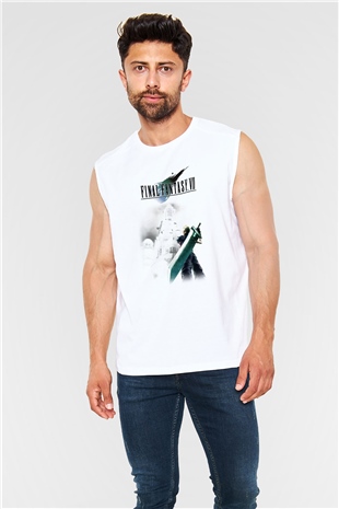 Final Fantasy Beyaz Unisex Kolsuz Tişört