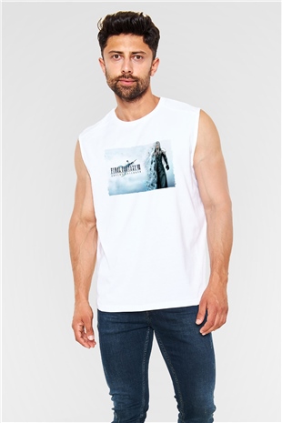 Final Fantasy Beyaz Unisex Kolsuz Tişört