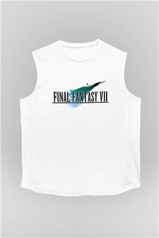 Final Fantasy Beyaz Unisex Kolsuz Tişört