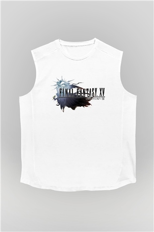 Final Fantasy Beyaz Unisex Kolsuz Tişört