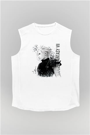 Final Fantasy Beyaz Unisex Kolsuz Tişört