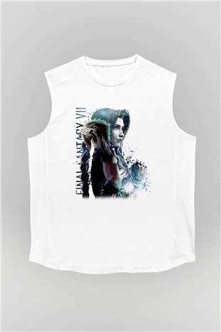 Final Fantasy Beyaz Unisex Kolsuz Tişört