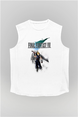 Final Fantasy Beyaz Unisex Kolsuz Tişört