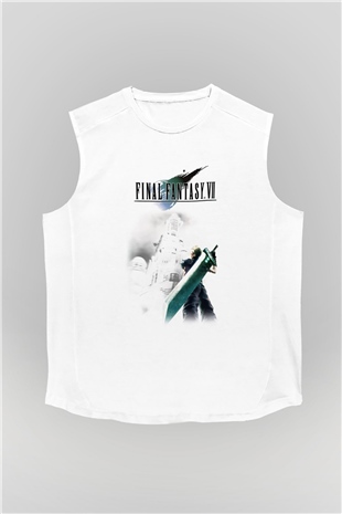 Final Fantasy Beyaz Unisex Kolsuz Tişört