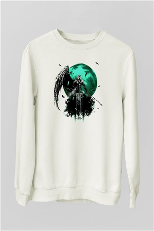 Final Fantasy Beyaz Unisex Sweatshirt
