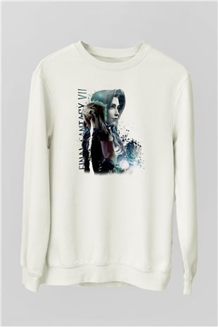 Final Fantasy Beyaz Unisex Sweatshirt
