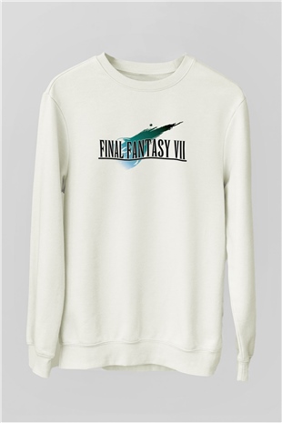 Final Fantasy Beyaz Unisex Sweatshirt