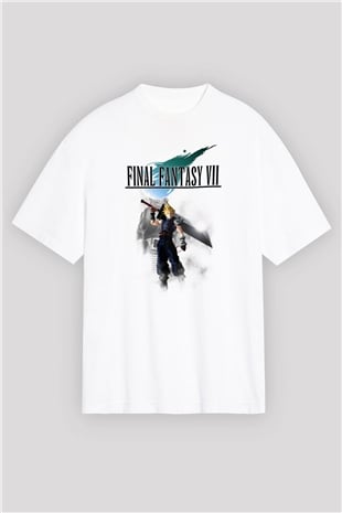 Final Fantasy Beyaz Oversize Tişört Oversize T-shirt