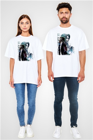 Final Fantasy Beyaz Oversize Tişört Oversize T-shirt