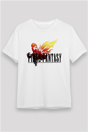 Final Fantasy Beyaz Unisex Tişört T-Shirt
