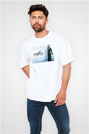 Final Fantasy Beyaz Oversize Tişört Oversize T-shirt