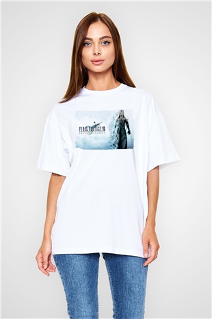 Final Fantasy Beyaz Oversize Tişört Oversize T-shirt