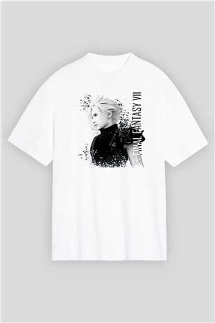 Final Fantasy Beyaz Oversize Tişört Oversize T-shirt