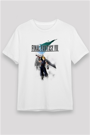 Final Fantasy Beyaz Unisex Tişört T-Shirt