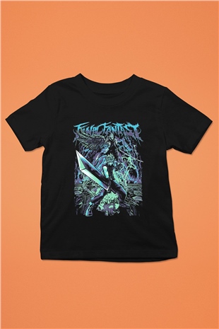 Final Fantasy Siyah Unisex Çocuk Tişört