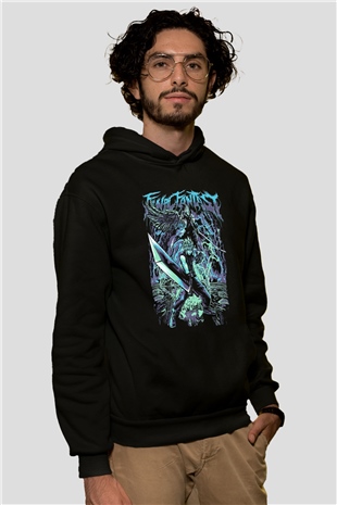 Final Fantasy Siyah Unisex Hoodie