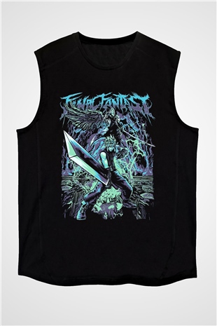 Final Fantasy Siyah Unisex Kolsuz Tişört