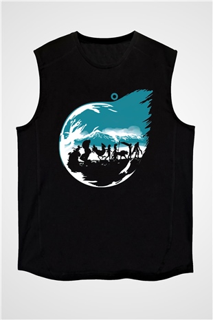 Final Fantasy Siyah Unisex Kolsuz Tişört