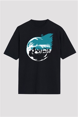 Final Fantasy Siyah Unisex Oversize Tişört T-Shirt