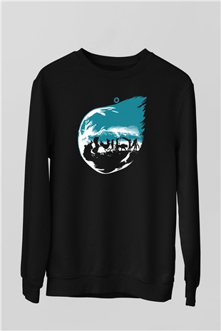 Final Fantasy Siyah Unisex Sweatshirt