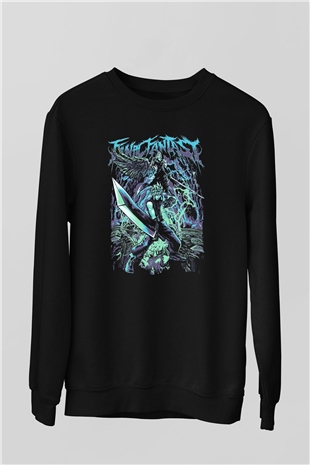 Final Fantasy Siyah Unisex Sweatshirt