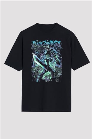 Final Fantasy Siyah Oversize Tişört Oversize T-shirt