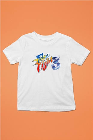 Final Fight Beyaz Unisex Çocuk Tişört