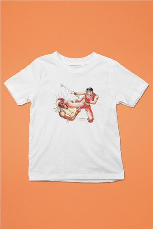 Final Fight Beyaz Unisex Çocuk Tişört