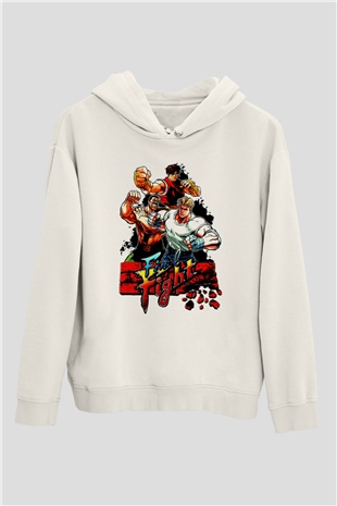 Final Fight Beyaz Unisex Hoodie