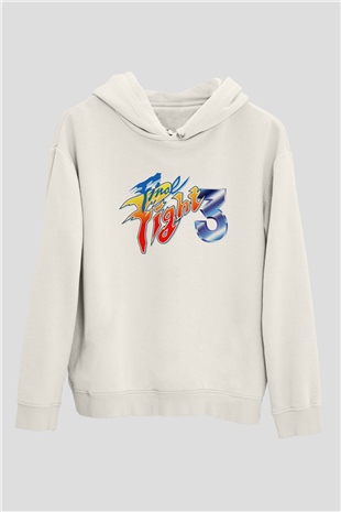 Final Fight Beyaz Unisex Hoodie