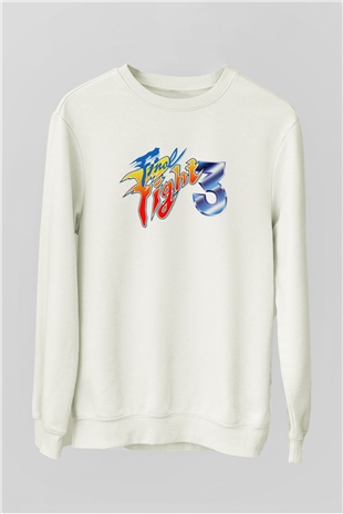 Final Fight Beyaz Unisex Sweatshirt