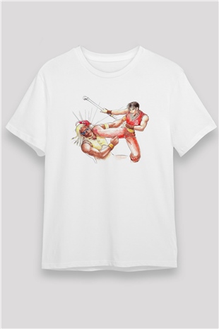 Final Fight Beyaz Unisex Tişört T-Shirt