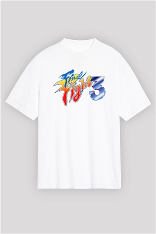 Final Fight Beyaz Oversize Tişört Oversize T-shirt