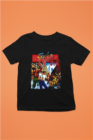 Final Fight Siyah Unisex  Çocuk Tişört