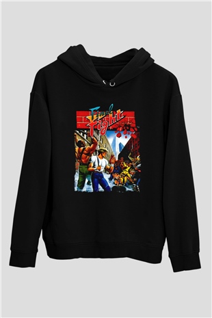 Final Fight Siyah Unisex Hoodie