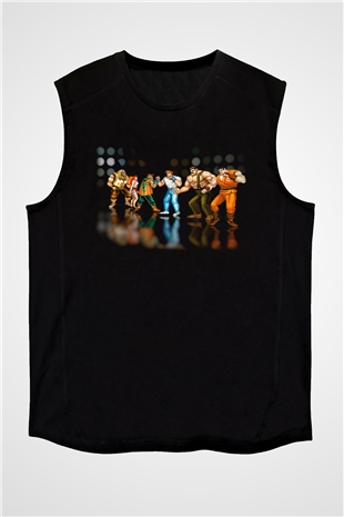 Final Fight Siyah Unisex Kolsuz Tişört