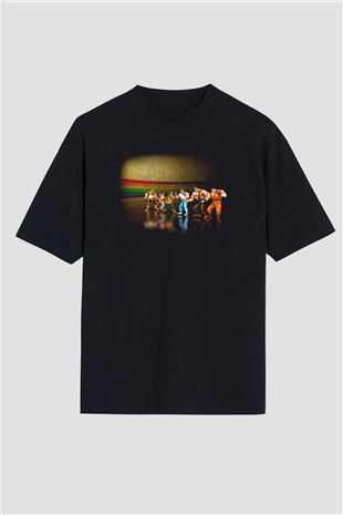 Final Fight Siyah Unisex Oversize Tişört