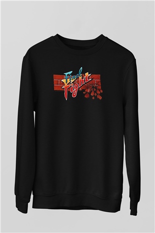 Final Fight Siyah Unisex Sweatshirt