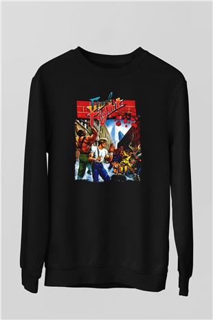 Final Fight Siyah Unisex  Sweatshirt