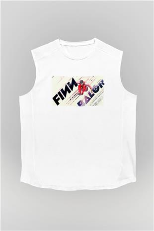 Finn Balor Baskılı Beyaz Unisex Kolsuz Tişört - Tshirt