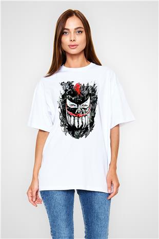 Finn Balor Baskılı Beyaz Unisex Oversize Tişört - Tshirt