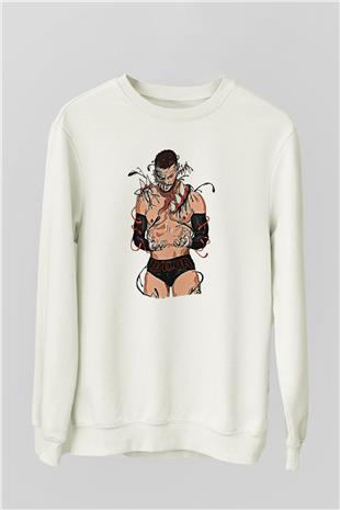 Finn Balor Baskılı Beyaz Unisex Sweatshirt