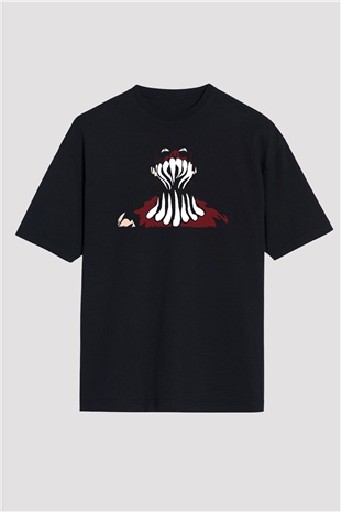 Finn Balor Baskılı Unisex Siyah Oversize Tişört - Tshirt